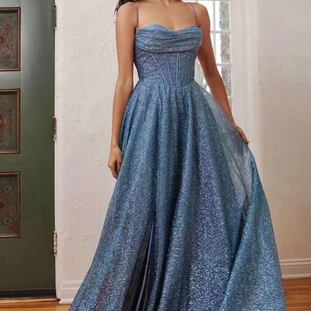 Blue Elegant Women's Sleeveless Dress